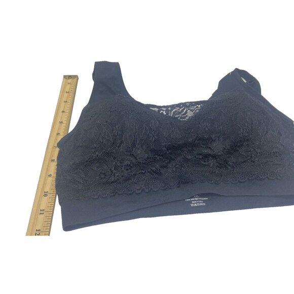 Women's Black Support Gathered Bra with Lace, Plus Size XXL, Brand New - Picture 8 of 8